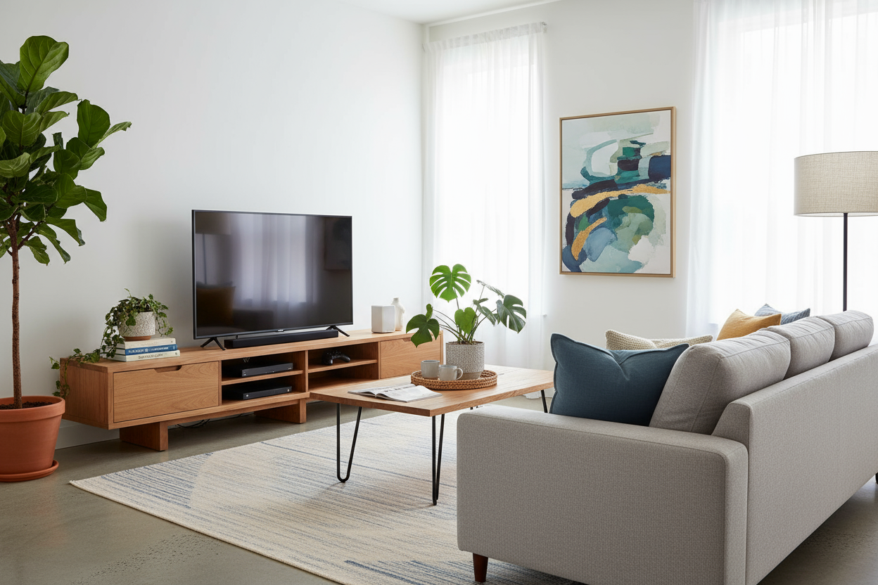Televizyon Ünitesi Salon Ortamında